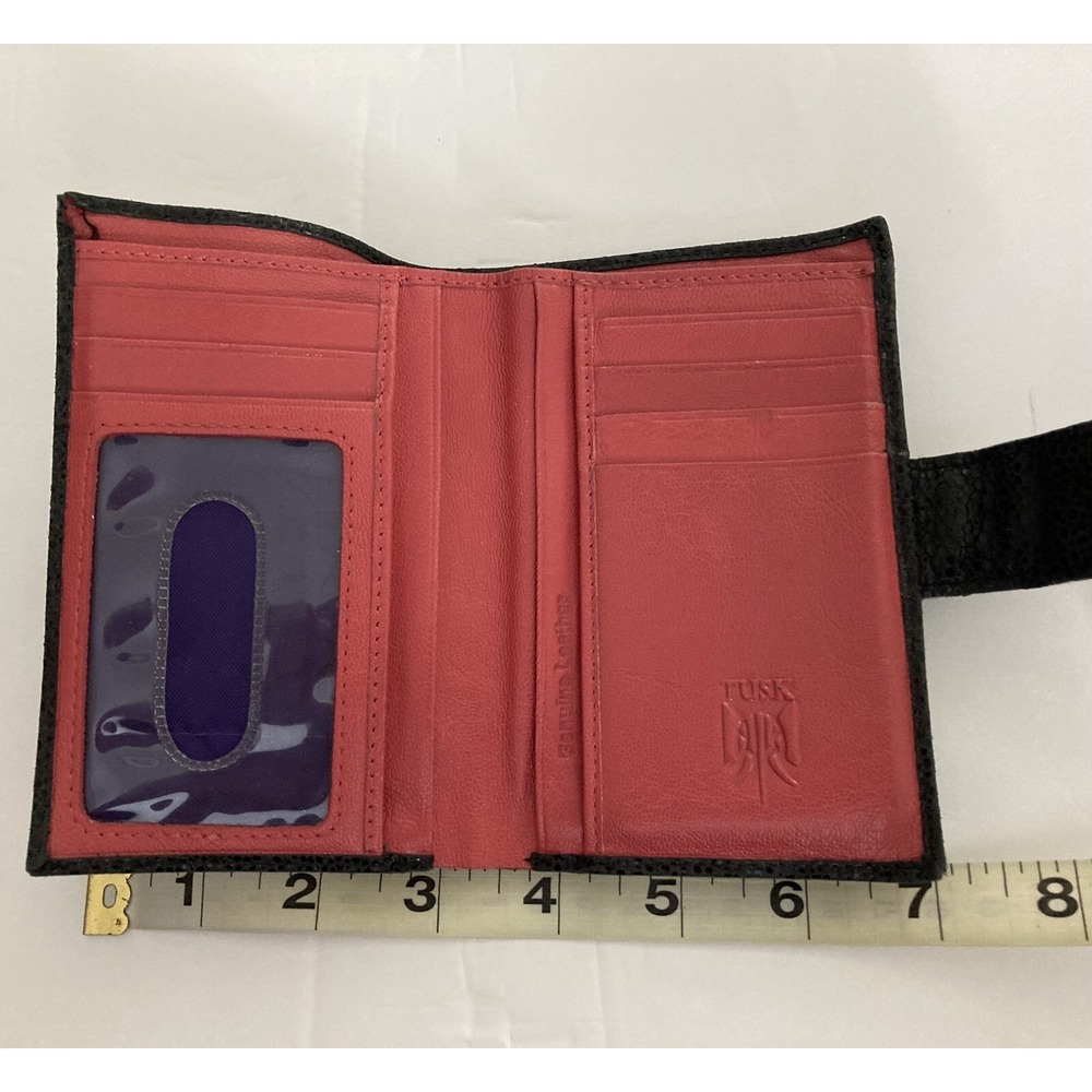 Tusk Genuine Leather Bifold Snap Wallet Zip Pocket Credit Card Organizer - Picture 5 of 10